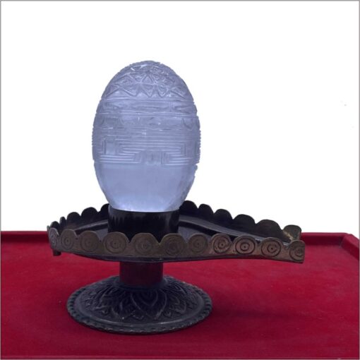 Sri Chakra Spatika Lingam - 4 Inches ( 519 Gms )