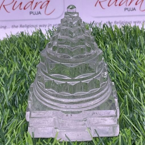 Certified Sphatik Shree Yantra - 3.75 Inches (451 Grams)