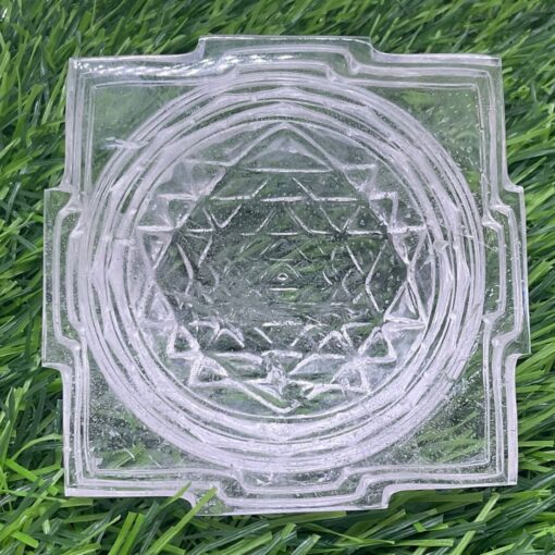 Crystal / Sphatik Shree Yantra Dome (2 Inch By 3) - 396 Gram