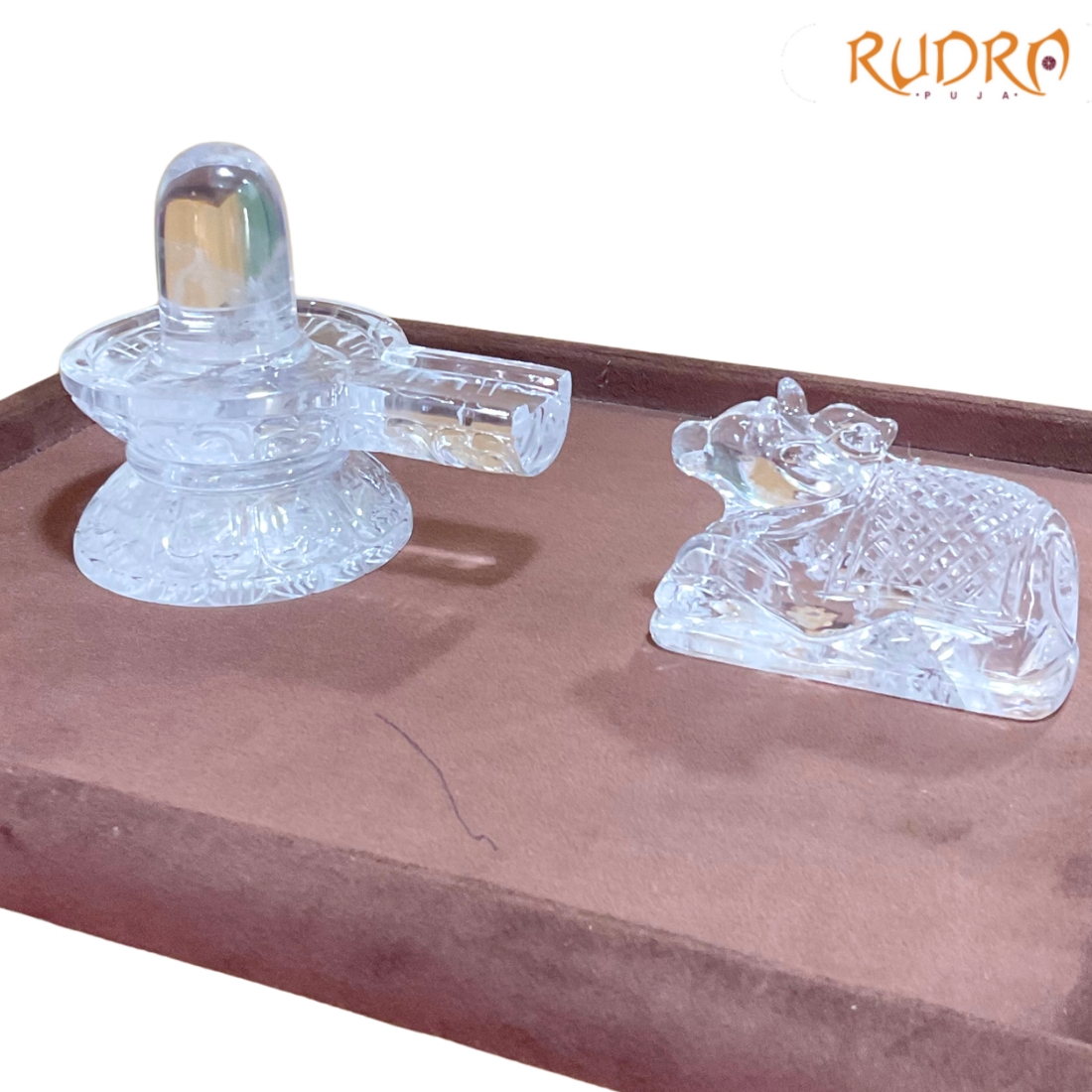 Sphatik Shivling with Nandi ji 4 Inches 760 Grams