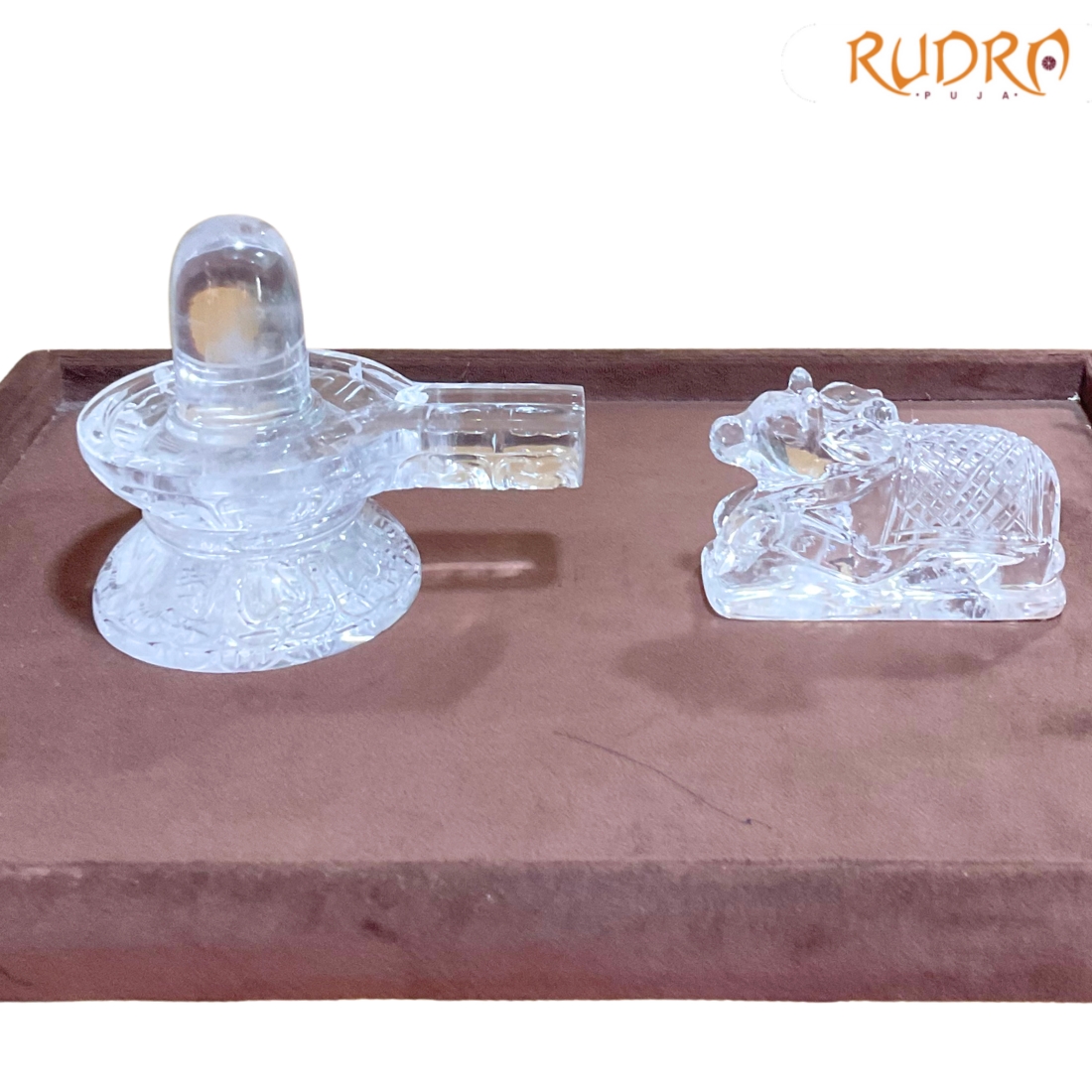 Sphatik Shivling with Nandi ji 4 Inches 760 Grams