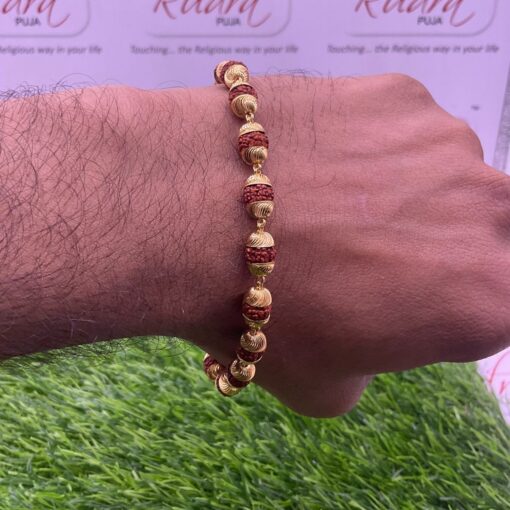 5 Mukhi Rudraksha Bracelet In Pure Gold (11 Grams)