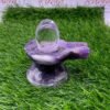 (ओरिजिनल स्फटिक लिंगम) Original Sphatik Lingam With Amethyst Base 113 Grams (4 Inches)