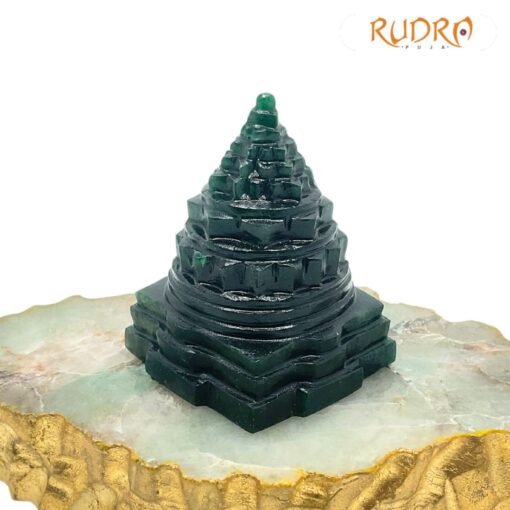 Green Jade Margaz Shree Yantra 3.25 Inches - 367 Grams