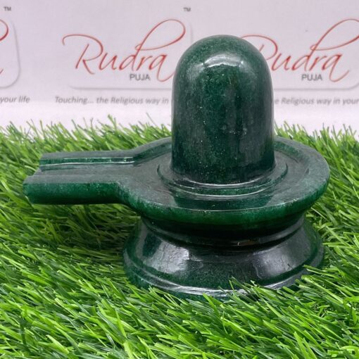 Green Jade Maragatha Shiv Lingam 4 Inches 752 Grams