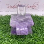 Sphatik Shivling With Amethyst Square Base 4 Inches (984 Grams)