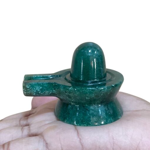 Green Jade Shivling - 2 Inches - ( 132 Gram )