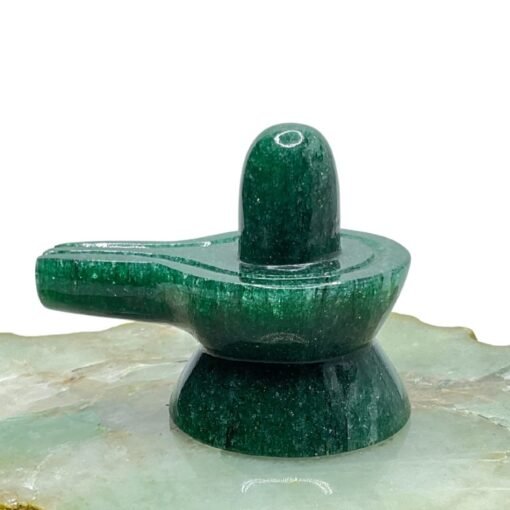 Green Jade Shivling 2.25 Inch ( 127 Gram )
