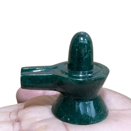 Green Jade Shivling - 2.25 Inches - (109 Grams)
