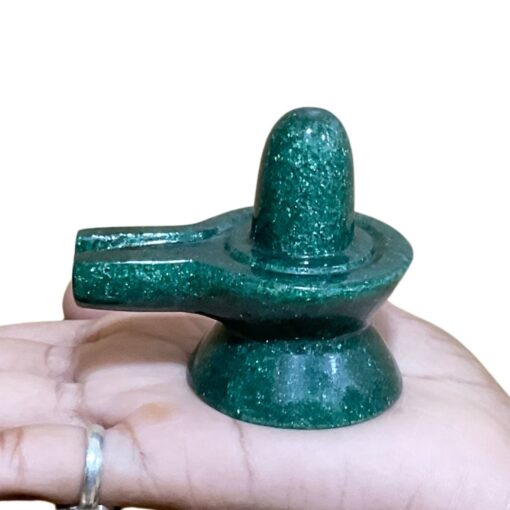 Green Jade Shivling - 2.25 Inches - ( 134 Gram )