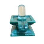 Natural Sphatik Shivling with Green Jade Square Base 4 Inch (500g)