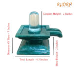 Natural Sphatik Shivling with Green Jade Square Base 4 Inch (500g)