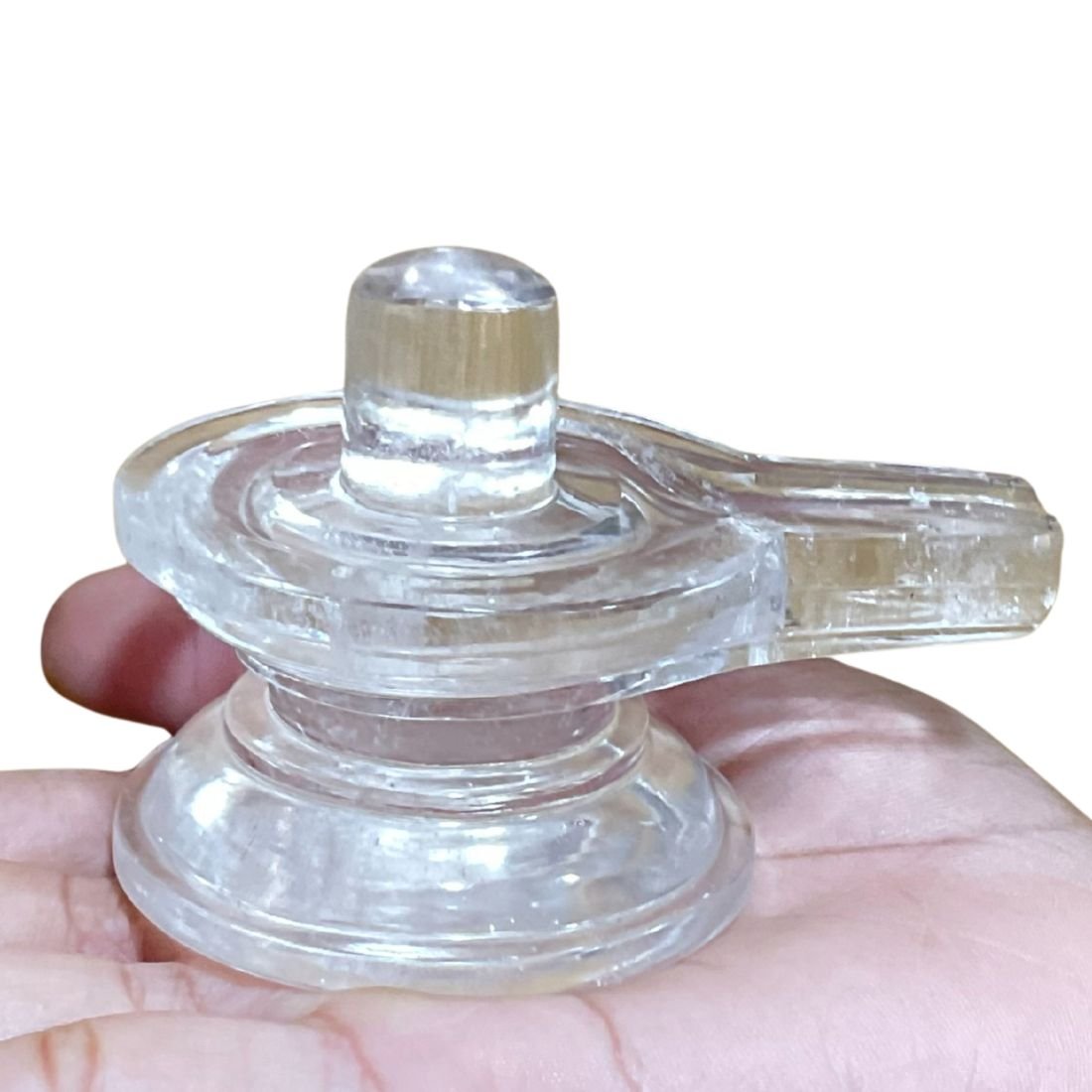 Panchsutri Sphatik Shivling - 2.25 Inches - (200 Grams) 1 Panchsutri Sphatik Shivling - 2.25 Inches - (200 Grams)