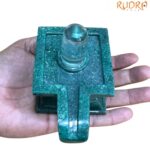 Sphatik Lingam with Square Green Jade Base
