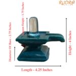 Sphatik Lingam with Square Green Jade Base - 4 Inches - (526 Grams)