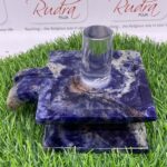 Sphatik Lingam With Sodolite Square Base1387 Gms (4 Inches)