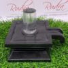 Sphatik Lingam With Black Jade Square Base 1439 Gms (4.5 Inches)