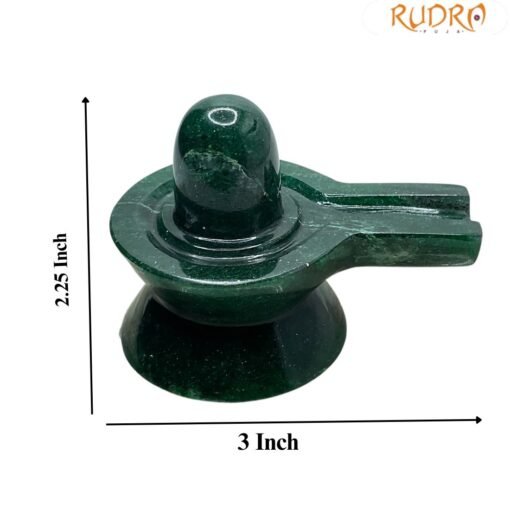 Green Jade Marakatha Shiv Lingam (2.25 Inch) 153 Gram