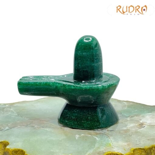 Green Jade Shivling 2.25 Inch ( 110 Gram )