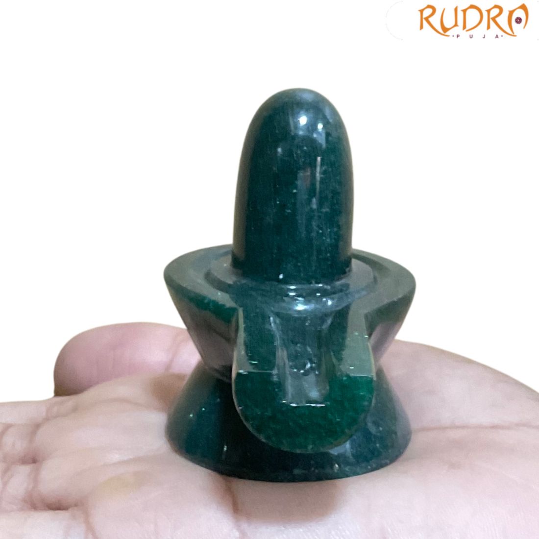 Green Jade Shivling - 2.25 Inches - ( 103 Gram )
