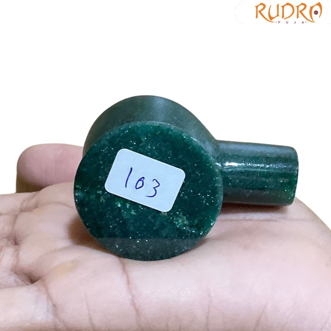 Green Jade Shivling - 2.25 Inches - ( 103 Gram )