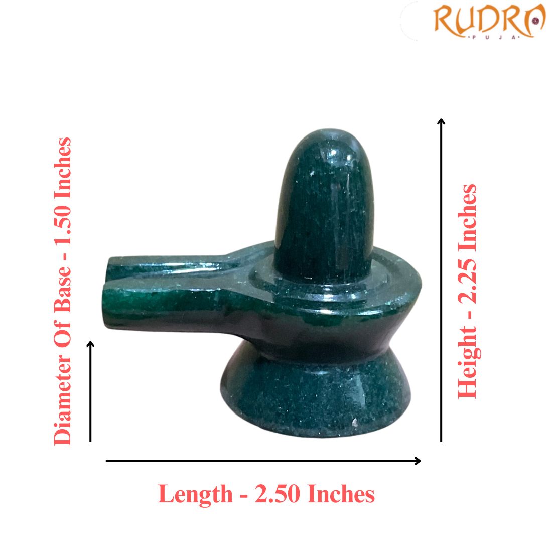 Green Jade Shivling - 2.25 Inches - ( 103 Gram )