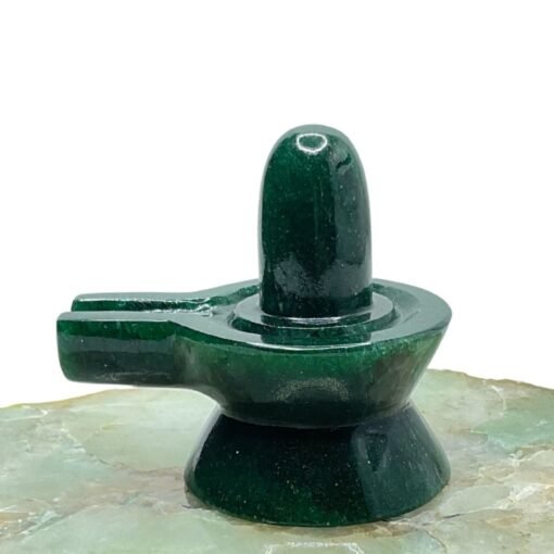 Green Jade Shivling 2.50 Inch ( 138 Gram )