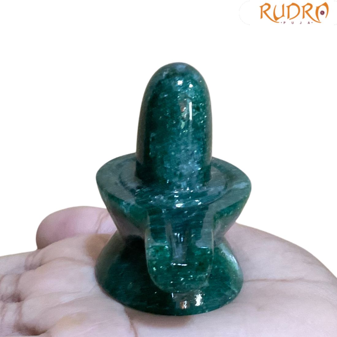 Green Jade Shivling - 2.50 Inches - (120 Grams)