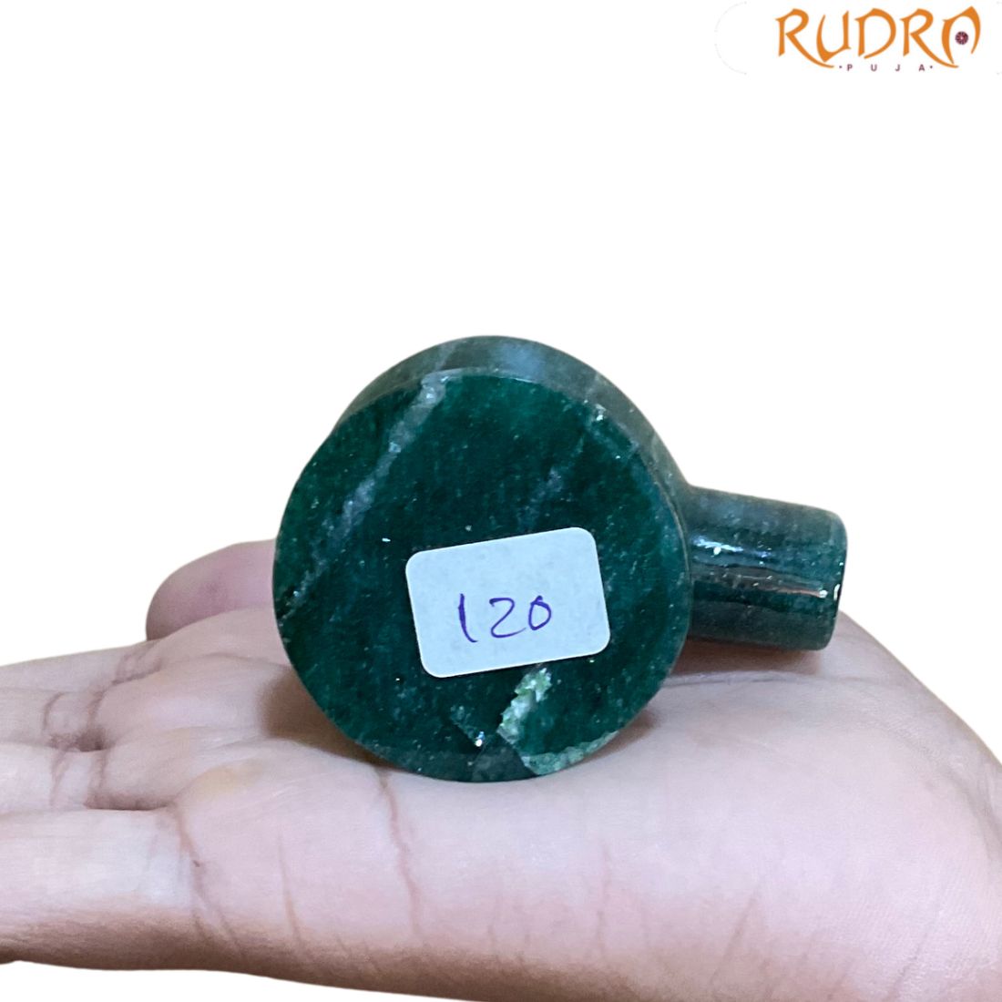 Green Jade Shivling - 2.50 Inches - (120 Grams)