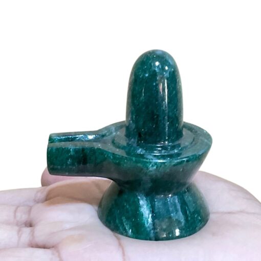 Green Jade Shivling - 2.50 Inches - (120 Grams)