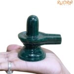 Green Jade Shivling - 3 Inches ( 198 Grams )