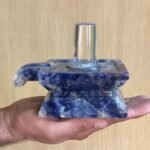 Sphatik Lingam With Sodolite Square Base1387 gms (4 Inches)