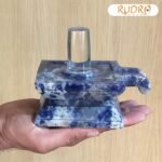 Sphatik Lingam With Sodolite Square Base1387 Gms (4 Inches)