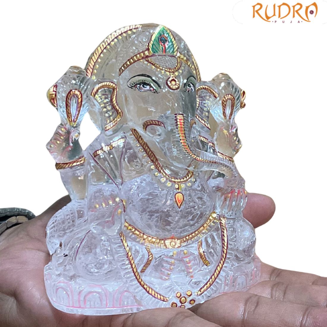 Crystal Ganpati Idol - 5 Inches (830 Grams ) 2 Crystal Ganpati Idol - 5 Inches (830 Grams )