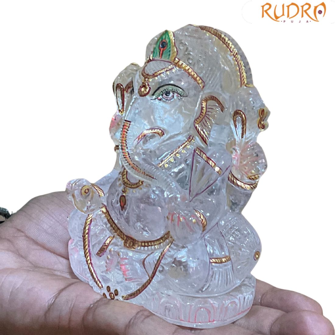 Crystal Ganpati Idol - 5 Inches (830 Grams ) 3 Crystal Ganpati Idol - 5 Inches (830 Grams )