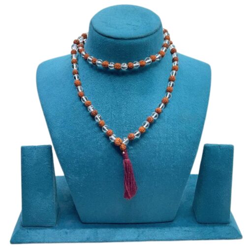Crystal Rudraksha Mala 7 mm (15 Inches)