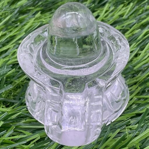 Carved Sphatik Crystal Shivling ओरिजिनल स्फटिक In 2 Inch (113Gms )