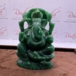 Jade Green Ganesha Idol - 1690 Gm ( 7.5 By 4.5 Inches)