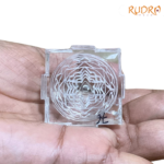 Crystal Sphatik Shree Yantra (77 Grams ) 1.75 Inches