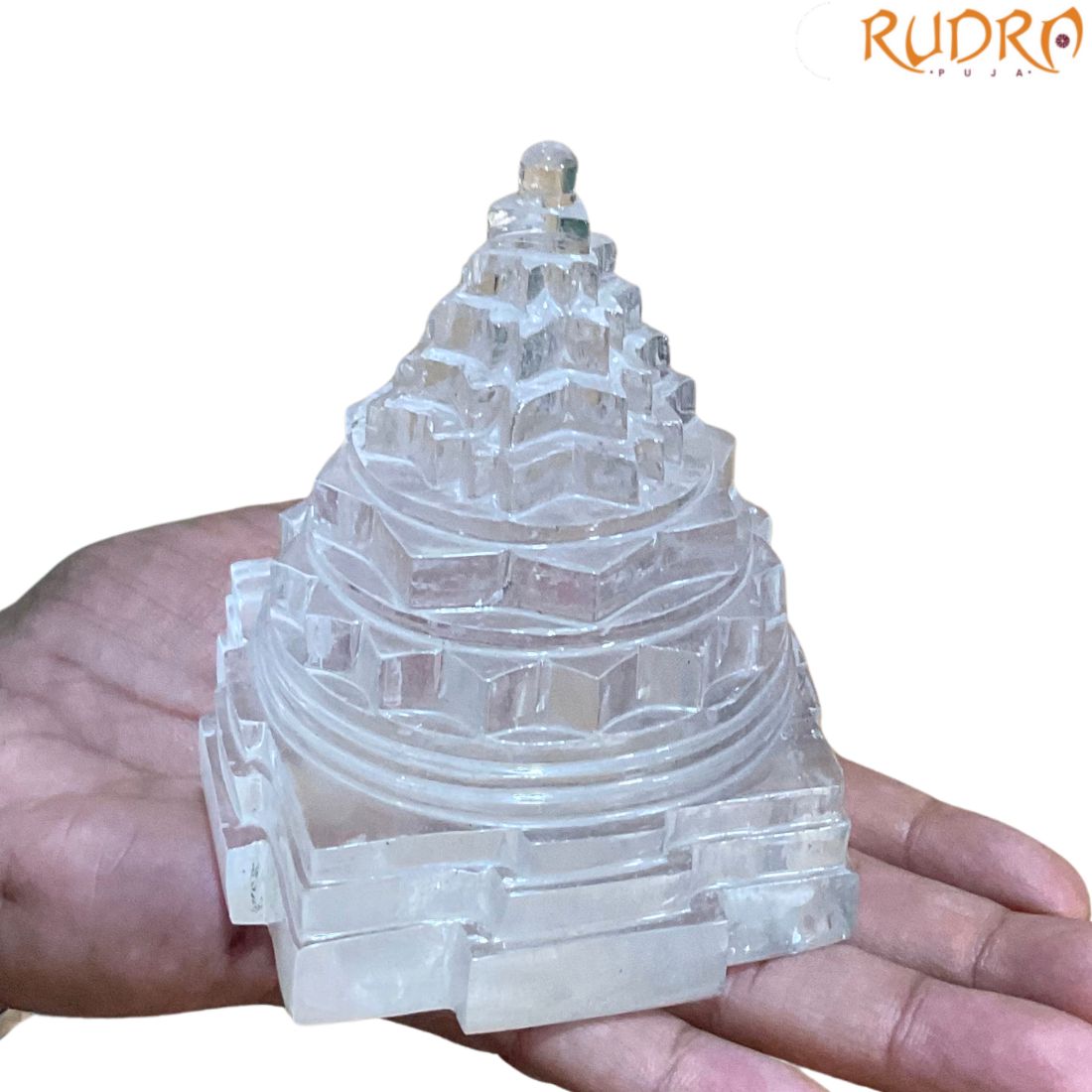 Sphatik Shree Yantra with Natural Inclusion- (4.5 Inches) - 858 Grams