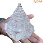 Sphatik Shree Yantra with Natural Inclusion- (4.5 Inches) - 858 Grams