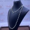 Diamond Cutting Crystal Mala Silver Capped 7 Mm (13 Inches )