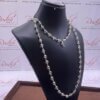 Diamond Cutting Crystal Mala Silver Capped 7 Mm (13 Inches )