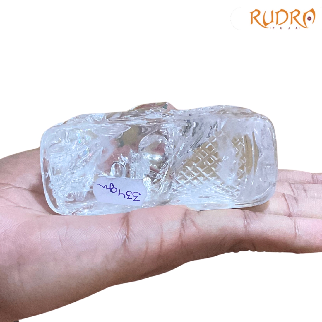 Sphatik Crystal Carved Nandi - 2.25 inches - 334 Grams