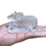 Sphatik Crystal Carved Nandi - 2.25 inches - 334 Grams