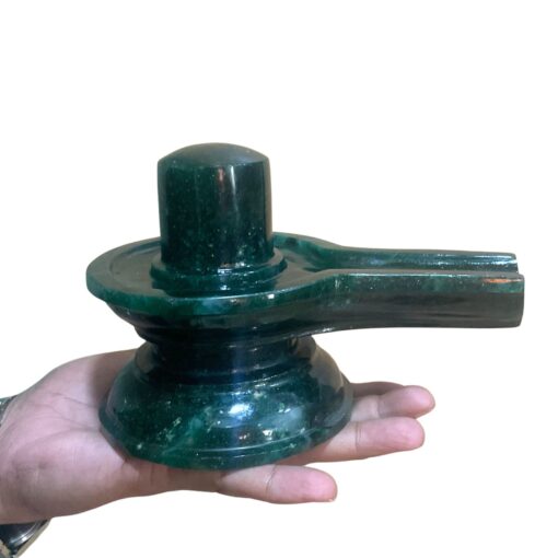 Green Jade Margaj Shivling - 4.75 Inches - ( 1662 Grams )
