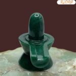 Green Jade Margatha Shivling 2.75 Inches 150 Grams
