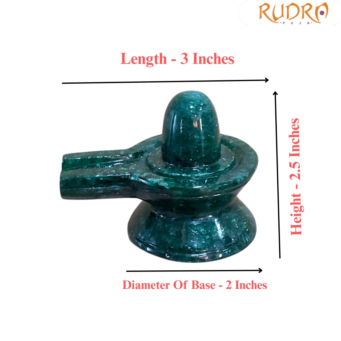Original Green Jade Shivling - 2.5 Inches - (200 Grams)