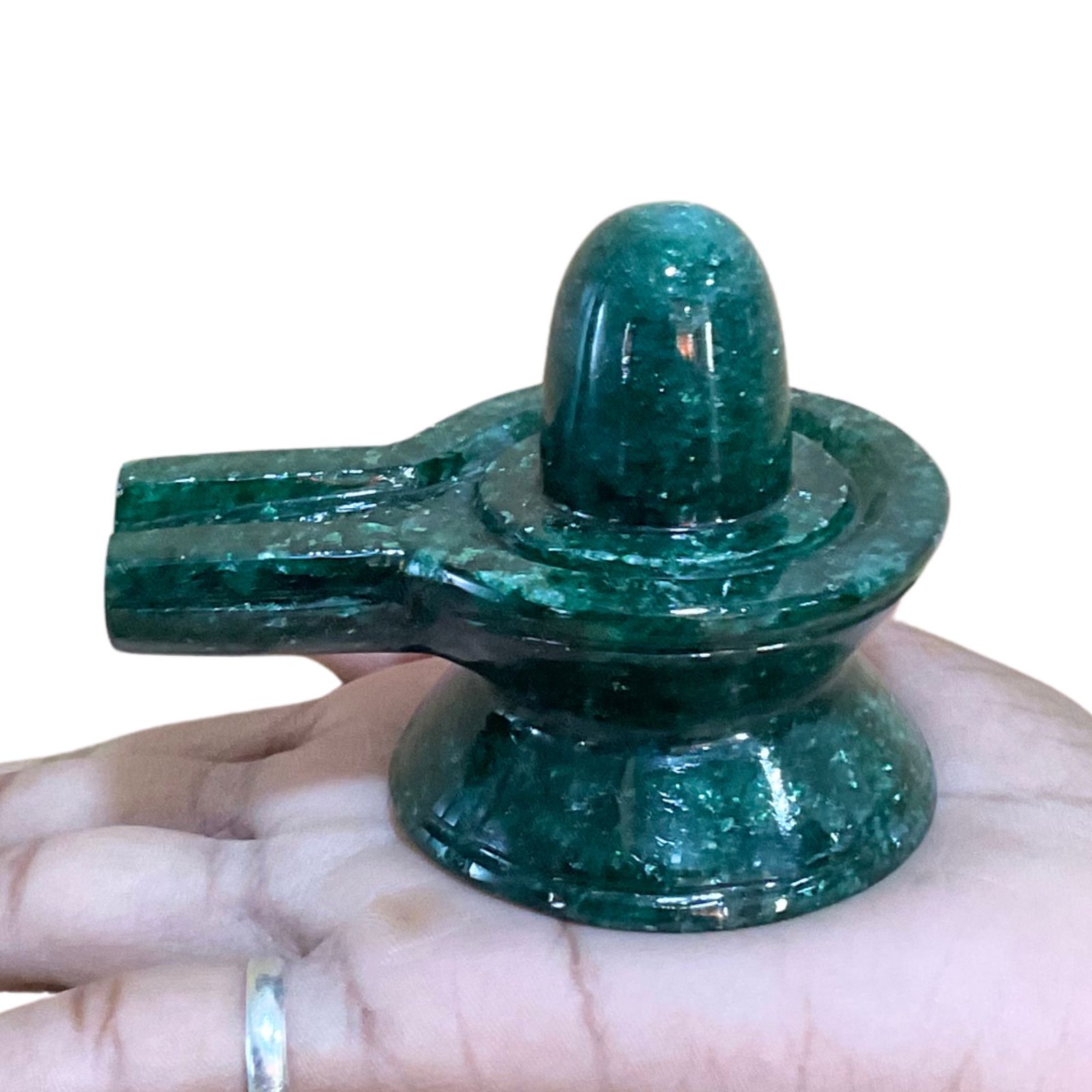 Original Green Jade Shivling - 2.5 Inches - (200 Grams)