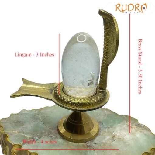 Original Sphatik Lingam 200 Gms With Brass Stand